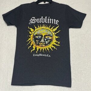 Sublime Women's Graphic Band T-shirt Long Beach CA Charcoal Gray Size Small